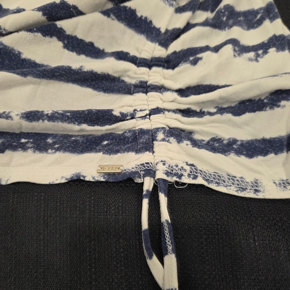 FDJ French Dressing Jeans Nautical Striped Knit Top White Blue Womens Size XL - Picture 10 of 12